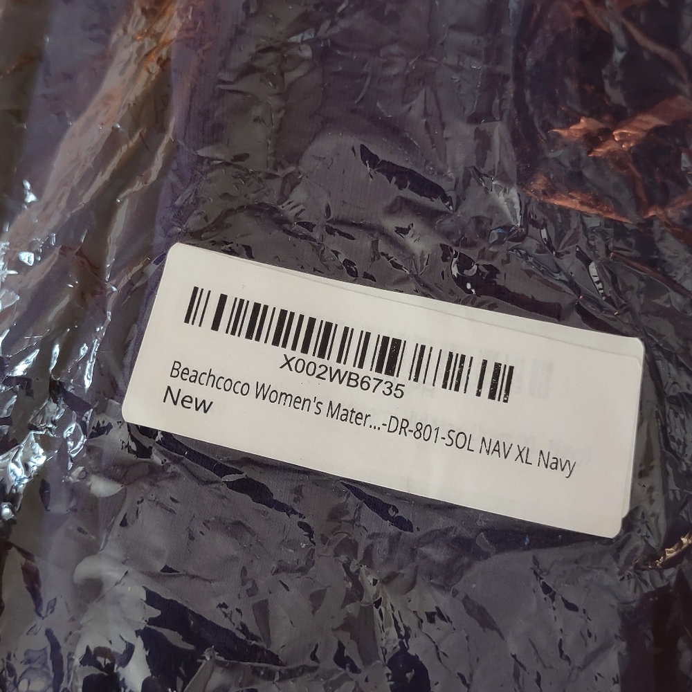 NEW Beachcoco Women's Maternity Maxi Dress 3/4 Sleeve Navy XL - Picture 4 of 4